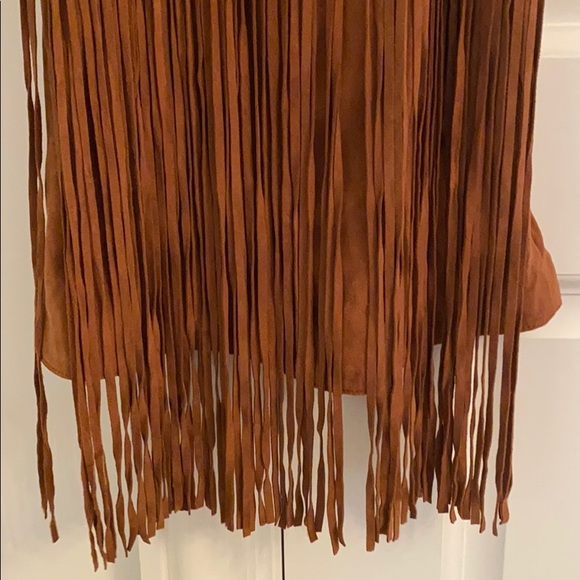 Neiman Marcus suede fringe shirt- NEVER WORN - Picture 3 of 5